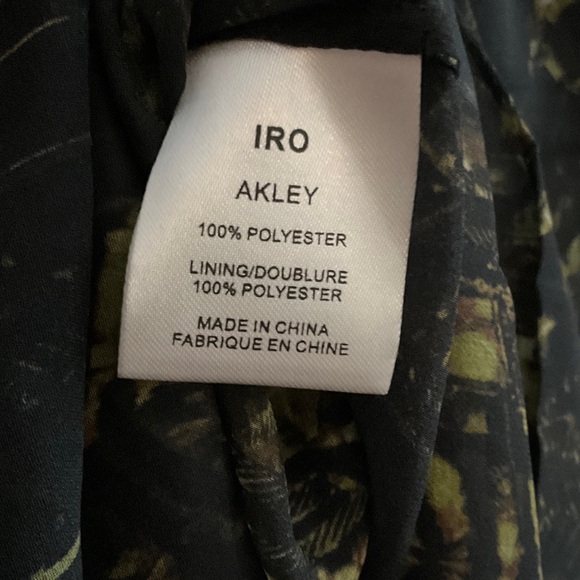 IRO Akley Long Sleeve Chartreuse Snake Print Mini Dress - Picture 6 of 8